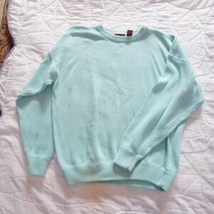 VTG Oakton Limited Tall Mens 2XL Crew Neck Long Sleeve Sweater Light Blue Cotton